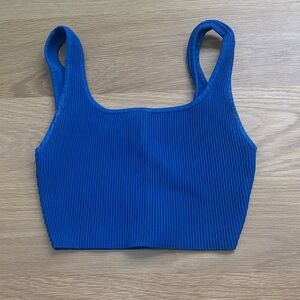 Aritzia Vibrant Blue Ribbed Crop Top